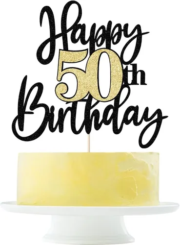 Miniatura 21 de Decoración para tartas de cumpleaños número 11 con purpurina negra y dorada, decoración de pastel de cumpleaños de 11 años y fabuloso cumpleaños