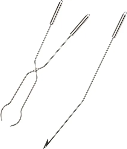 Solo Stove Herramientas para hogueras, juego de 2 piezas, incluye póquer para hogueras de 36.5 pulgadas y pinzas de madera de 32 pulgadas,
