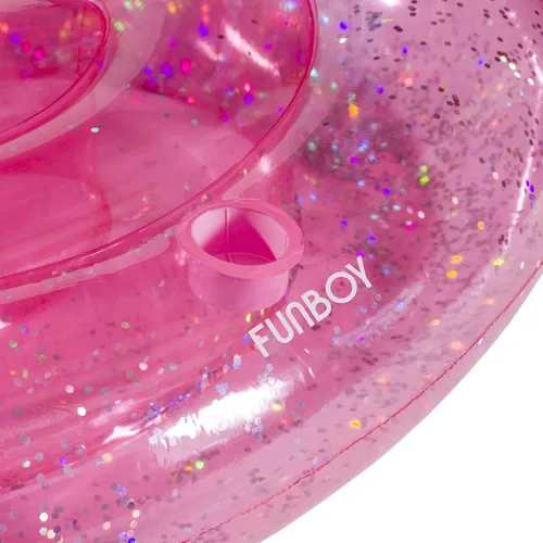 Miniatura 7 de Funboy - Flotador inflable, gigante y transparente con forma de unicornio y con brillantina, para fiestas de verano en la piscina y entretenimiento
