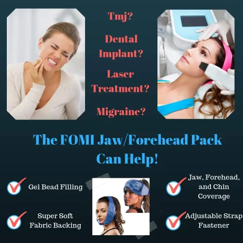 Miniatura 5 de FOMI Care - Bolsa de hielo para mandíbula y frente fría y caliente Envoltura de cuentas de gel flexible para ATM, muelas del juicio, cirugía oral