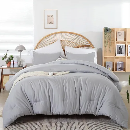 Miniatura 13 de Juego de edredón Beige de weigelia, estilo bohemio, tamaño individual, con edredón en crema y 1 funda de almohada - Juego de cama suave y ligero