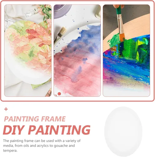 Miniatura 5 de VICASKY Lienzos de lona de 16 x 20 pulgadas, con forma ovalada, pintura blanca en blanco, suministros de pintura para verter acrílico, óleo