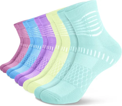 Miniatura 14 de IRAMY Calcetines de compresión de tobillo Coolmax para mujeres y hombres, calcetines que absorben la humedad, alivio de la fascitis plantar, 3/5