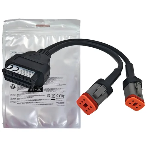 Miniatura 8 de Adaptador OBD2 para Harley 2 en 1 [4 pines + 6 pines] a cable de diagnóstico de motocicleta de 16 pines, conector de herramienta de escáner