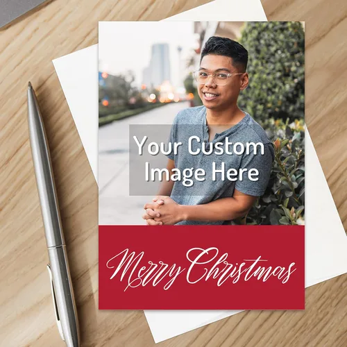 Miniatura 3 de Tarjeta de Navidad personalizada, personaliza tu imagen fotográfica, carga tu tarjeta de felicitación de texto, vacaciones de Navidad