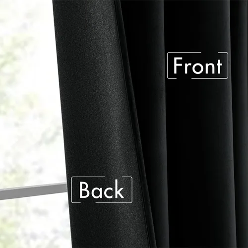Miniatura 6 de MIULEE Cortinas de Terciopelo Negro de 84 Pulgadas de Largo 2 Paneles - Cortinas de Ventana con Pliegues Pinzados de Lujo que Oscurecen
