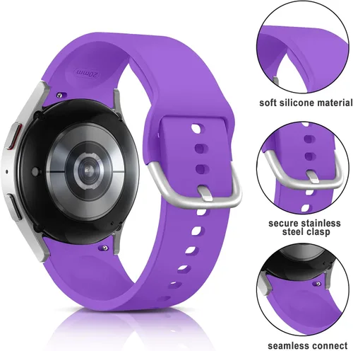 Miniatura 2 de Correas sin huecos compatibles con Samsung Galaxy Watch 7 6 5 4 FE 40mm 44mm/5 Pro 45mm/6 Classic 43mm 47mm/4 Classic 42mm 46mm, Correa de 20mm