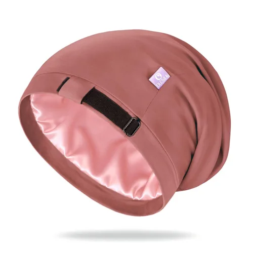 Miniatura 12 de OLESILK Gorro de seda para cabello rizado, gorro de seda para dormir, unisex, mediano, negro