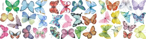 Miniatura 2 de AOWDIAO Calcomanías de pared con diseño de mariposa de acuarela para decoración de dormitorio de niñas, habitación de guardería
