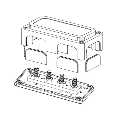 Miniatura 6 de 4 pernos M8 (5/16") Bloque de distribución de energía, barra de bus de 12 V, Ampper impermeable HD 200A Bloque de distribución de batería marina