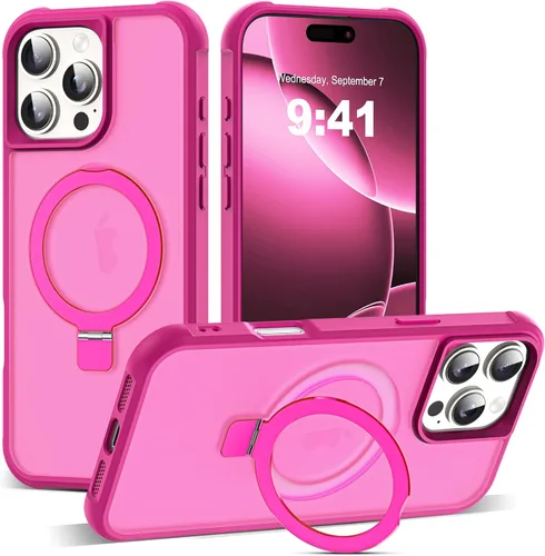 Miniatura 162 de SKYLMW – Funda compatible con iPhone 12 Pro Max y iPhone 13 Pro Max con soporte magnético invisible tipo anillo, fundas translúcidas para teléfonos