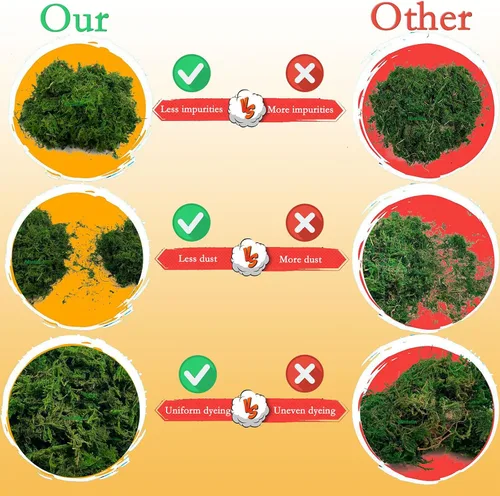 Miniatura 3 de Musgo de bosque seco artificial, musgo verde preservado para plantas en maceta, mezcla de orquídeas, esfagno, turba y musgo, manualidades
