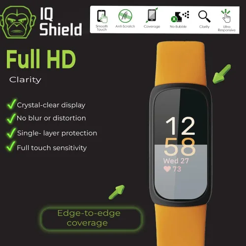 Miniatura 5 de IQShield Paquete de 6 protectores de pantalla para Fitbit Inspire 3, fácil de instalar, ultrafino, antiarañazos, antiburbujas, película de TPU