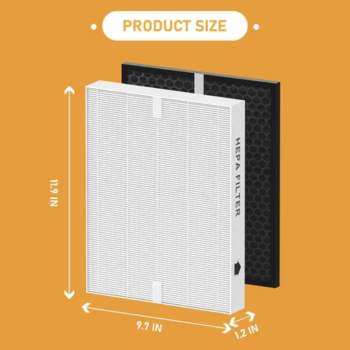 Miniatura 6 de PRF-51 Filtro HEPA de repuesto compatible con purificador de aire Brondell PR50-B Revive, comparado con la pieza #PRF-51, 2 filtros HEPA verdaderos