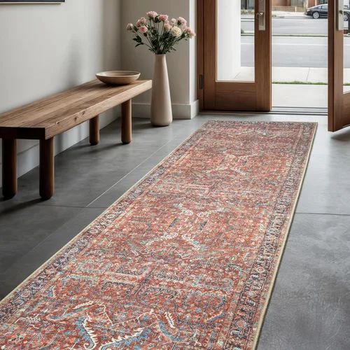 Miniatura 4 de GLN Rugs Traditional Collection - Alfombra de felpilla lavable a máquina, tradicional lavable, antideslizante, alfombra de felpilla de pelo bajo