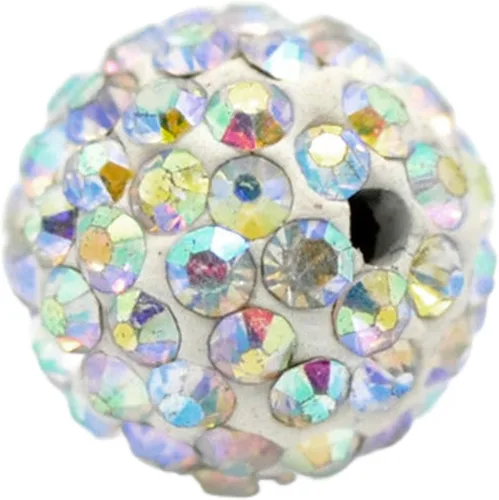 Miniatura 48 de Bolas de discoteca de 0.394 in de cuentas de arcilla de cristal checo Shamballa pavimenta calidad premium