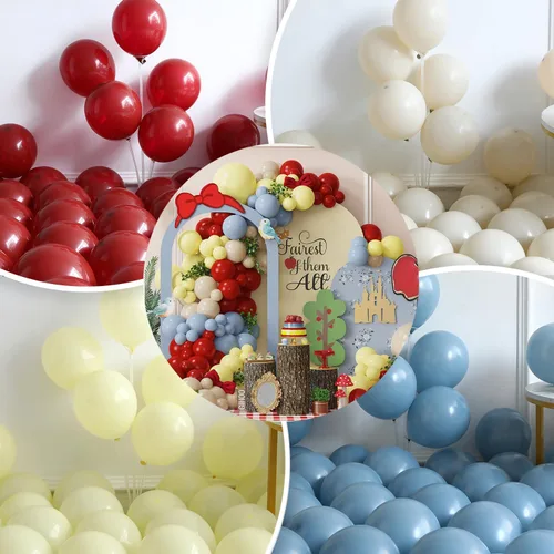 Miniatura 4 de Kit de arco de guirnalda de globos de princesa, 137 globos de látex rojos, azules, amarillos, para cumpleaños, baby shower, cuentos de hadas