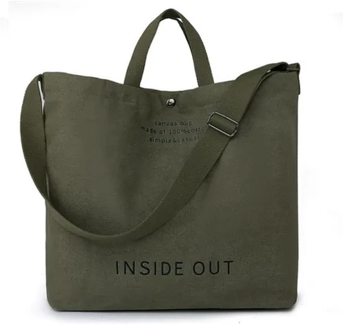 Huwzder Bolso de hombro de lona grande para mujer, bolso de trabajo casual, bolso cruzado con asa superior, bolso cruzado