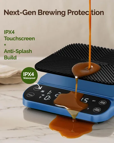 Miniatura 6 de Báscula de café Maestri House S3 con temporizador, báscula digital recargable de 3kg/0.1g, 3 modos de preparación, proporciones ajustables y Azul