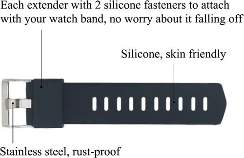 Miniatura 2 de Extensores de correa de reloj de 0.866 in para Google Pixel Watch 4 3 o Fitbit Sense 2 1/Versa 4 3 2/Charge 6 5 4 3 2, bandas extensoras de silicona