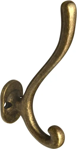 Goo-Ki Ganchos de aleación de zinc de latón antiguo retro vintage, accesorios de lujo asequibles para dormitorio, cocina, paquete de 2
