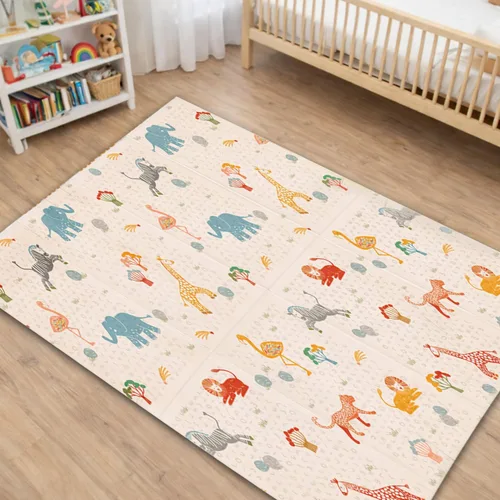 Miniatura 9 de Oribel Alfombra de juego plegable para bebé, 6.6 x 5 pies, resistente a los olores, gruesa y felpa de primera calidad, impermeable, resistente a