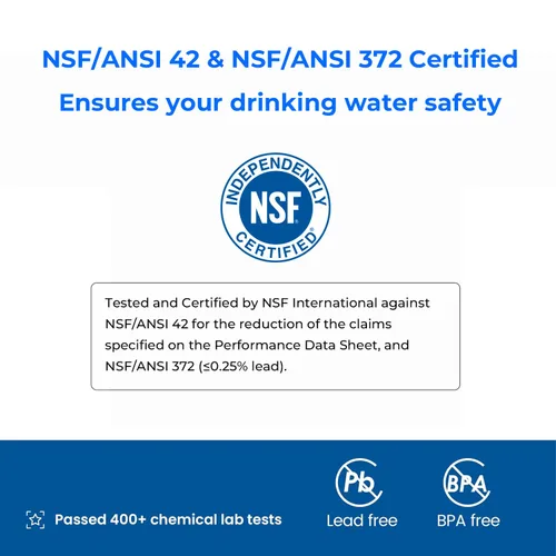 Miniatura 2 de Waterdrop Jarra de filtro de agua de larga duración de 200 galones de 10 tazas con 1 filtro, certificado NSF, 5 veces su vida útil, reduce Azul