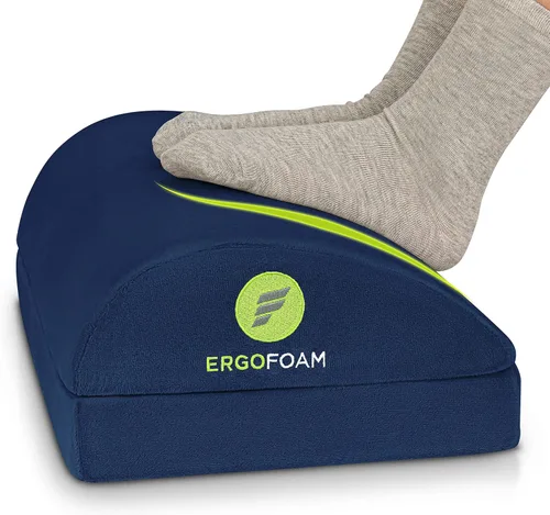 Miniatura 10 de Reposapiés ajustable ErgoFoam para mayor altura - Diseño ortopédico en forma de lágrima con malla - Reposapiés grande y prémium para debajo