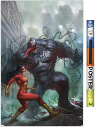 Miniatura 19 de Trends International Marvel Comics-Spider-Woman-Venom #161 - Póster de pared, 14.725 x 22.375 pulgadas, versión enmarcada de madera de granero