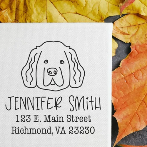 Miniatura 29 de Sello de dirección personalizado Basset Hound – Sello personalizable con nombre y dirección para sobres, ideal para amantes de los perros