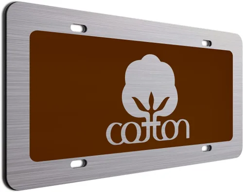 Miniatura 19 de Placa de matrícula decorativa de algodón blanco - 6"x12" de aluminio cepillado, etiqueta novedosa para exhibición en parachoques delantero