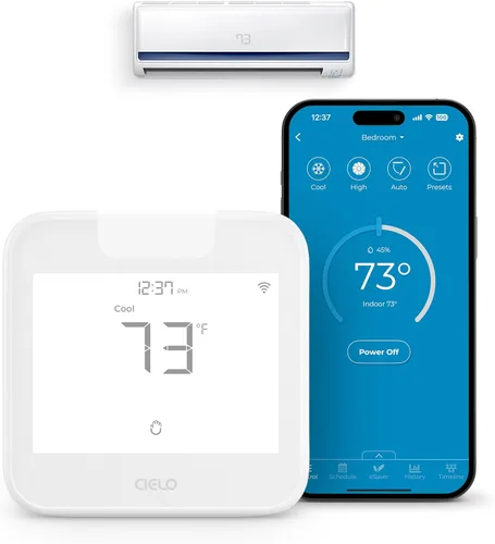 Miniatura 9 de Breez Max Smart AC Controller AHR Producto del año Termostato WiFi para mini split, ventana, bomba de calor portátil de CA/calor Tecnología Negro