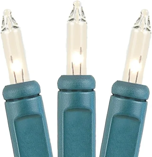 Miniatura 6 de Novelty Lights Cadena de luces mini transparentes de 13.5 pies con 35 bombillas en cable verde, luces incandescentes de hadas no conectables