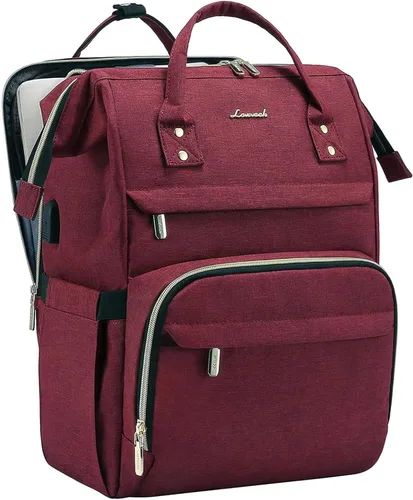 Miniatura 18 de LOVEVOOK Mochila para portátil de mujer, mochila de 15,6 pulgadas con cargador, mochila resistente al agua para profesores, mochila de trabajo