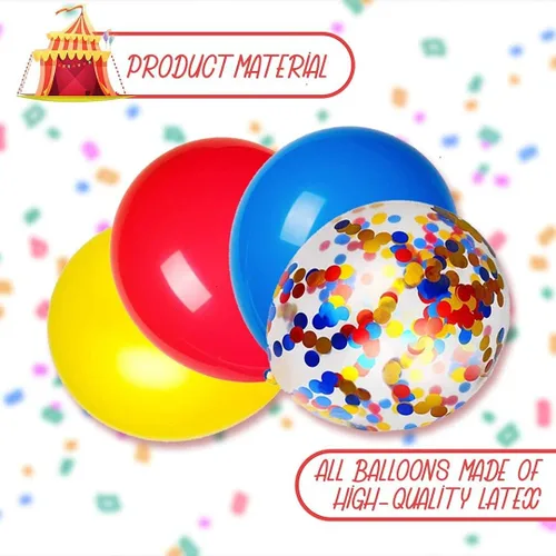 Miniatura 4 de 24 globos de fiesta de carnaval, temática de festival de 12 pulgadas, rojo, azul, amarillo, multicolor, decoraciones de fiesta de cumpleaños