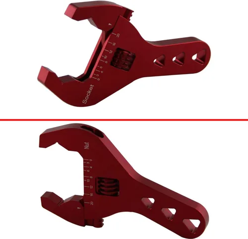 Miniatura 9 de AN3-20 Llave AN compacta ajustable de aluminio Llave universal con mango corto (rojo, AN3-AN20)