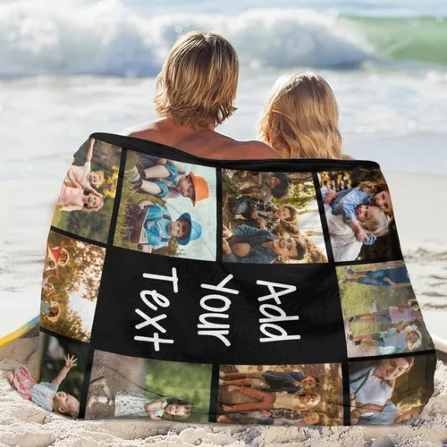 Miniatura 5 de Manta personalizada con fotos y texto para mamá, papá, bebé, familia, amigos, manta personalizada para cumpleaños, Navidad, para mujeres, hermana