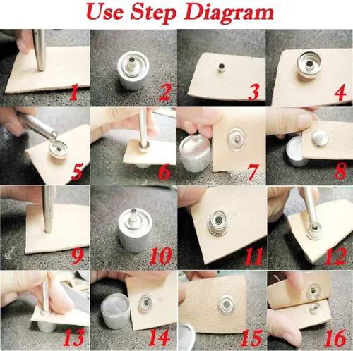 Miniatura 3 de 60Sets 0.492 in de acero inoxidable sujetador Snap Press Stud botón kits para abrigos bolsas cueros barco marino lona plata sin herramientas