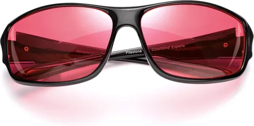 Miniatura 4 de Pilestone TP-016 Lens D Color Blind Gafas estilo deportivo para uso en interiores y exteriores de ceguera roja media/fuerte, Negro