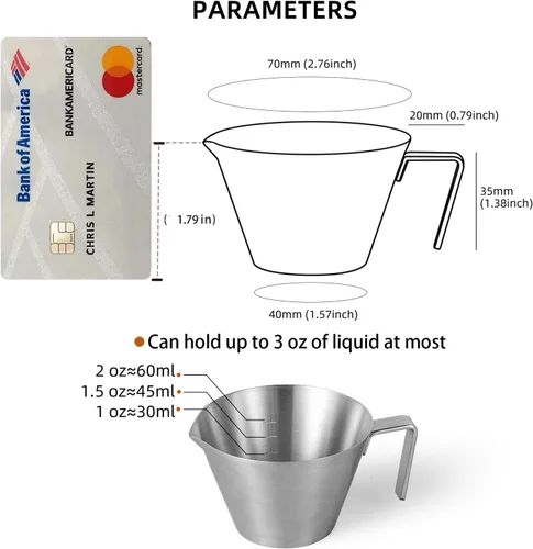 Miniatura 7 de MHW-3BOMBER Vasos de chupito de café expreso con asa, aptos para lavavajillas, paquete de 2 tazas de acero inoxidable para salsa de tomate, salsa