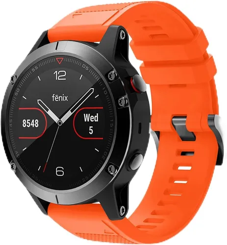 Miniatura 9 de Correa de reloj compatible con Fenix, correa de reloj Garmin de 0.866 in, silicona suave, repuesto para Fenix 5/5 Plus/6/6 Pro/7/Forerunner Negro