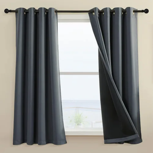 Miniatura 73 de Rutterllow - Cortinas 100% opacas, paneles de cortina con ojales, aislamiento térmico y bloqueo de luz para habitación y sala de estar
