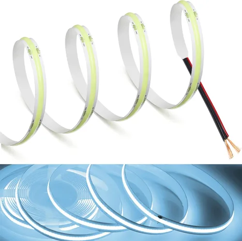 Miniatura 12 de MDee】Tira de luces LED COB de 3000K blanco cálido 1.64 pies/0.5m 5V cinta de luces LED flexibles CRI 90+ 800LM/m 320LEDs/m para decoración