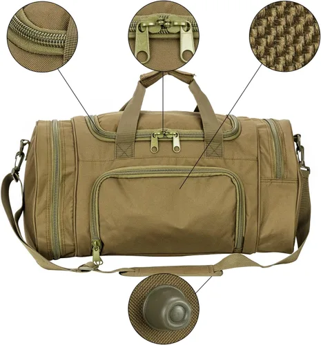 Miniatura 5 de Bolsa táctica militar para gimnasio al aire libre, pequeña bolsa de lona con compartimento para zapatos para deportes, viajes, camping, caza