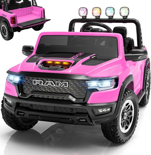 ENYOPRO Juguetes Montables de 24V para Niños de 4-8 Años, Carro Montable para Niños RAM 1500 RHO con Licencia de 2 Asientos con Control Remoto para