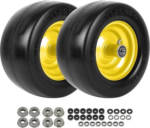 Miniatura 13 de Paquete de 4 neumáticos para cortacésped de 9 x 3.50-4 pulgadas con buje centrado de 3.5 pulgadas, bujes de 3/4 pulgadas y conjuntos de ruedas