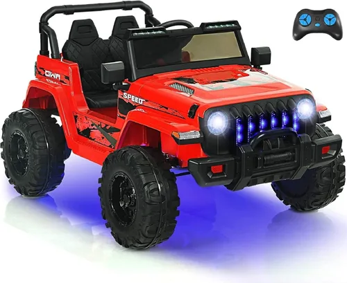 INFANS Camión de Juguería con Control Remoto de los Padres, Vehículos Eléctricos Alimentados por Batería de 12V, 3 Velocidades, Radio Bluetooth con
