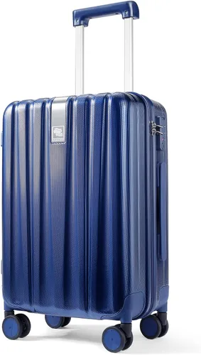 Hanke Equipaje ligero de mano rígido con 8 ruedas giratorias silenciosas, equipaje de viaje, maleta rodante aprobada por la TSA, Concha azul