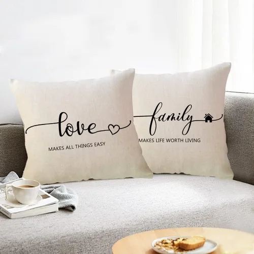 Miniatura 3 de Fundas de almohada inspiradoras con texto inspirador, fe, esperanza, amor, familia, fundas de almohada decorativas de 18 x 18 pulgadas, fundas