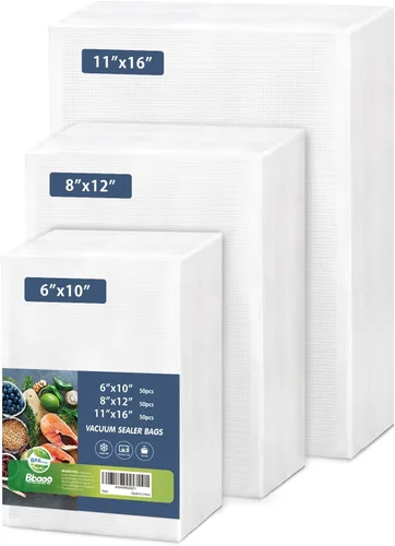 Miniatura 8 de Bolsas selladoras al vacío, 100 cuartos de galón de 8 x 12 pulgadas y pinta de 6 x 10 pulgadas, bolsa selladora de alimentos texturizada de grado